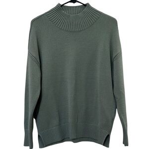 Magaschoni Women’s Sweater Size S/P Green Mock Turtle Neck Casual Career